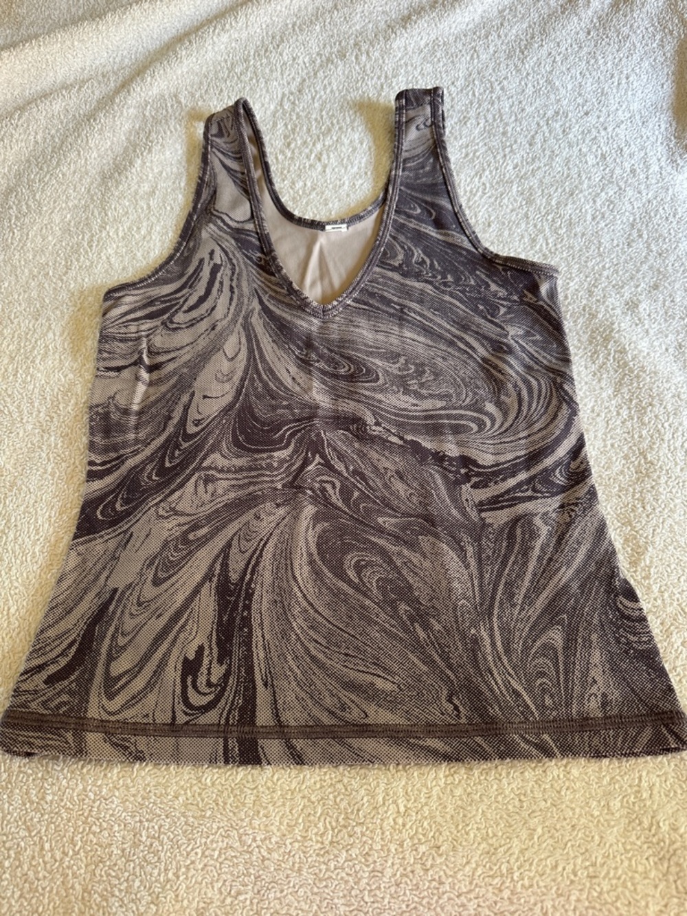 Women’s Marble-Print Scoop Neck Tank Top —purple ,cream size small no size tag